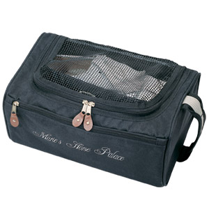 P2906
	-GOLF SHOE BAG
	-Black with Taupe/Black handle                                                                                                                                                                                                                                  